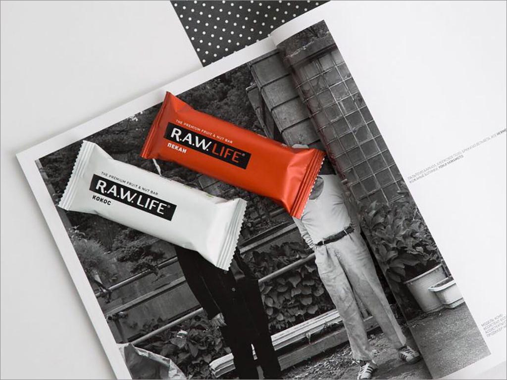 RAW Life運(yùn)動蛋白堅果棒零食包裝袋設(shè)計